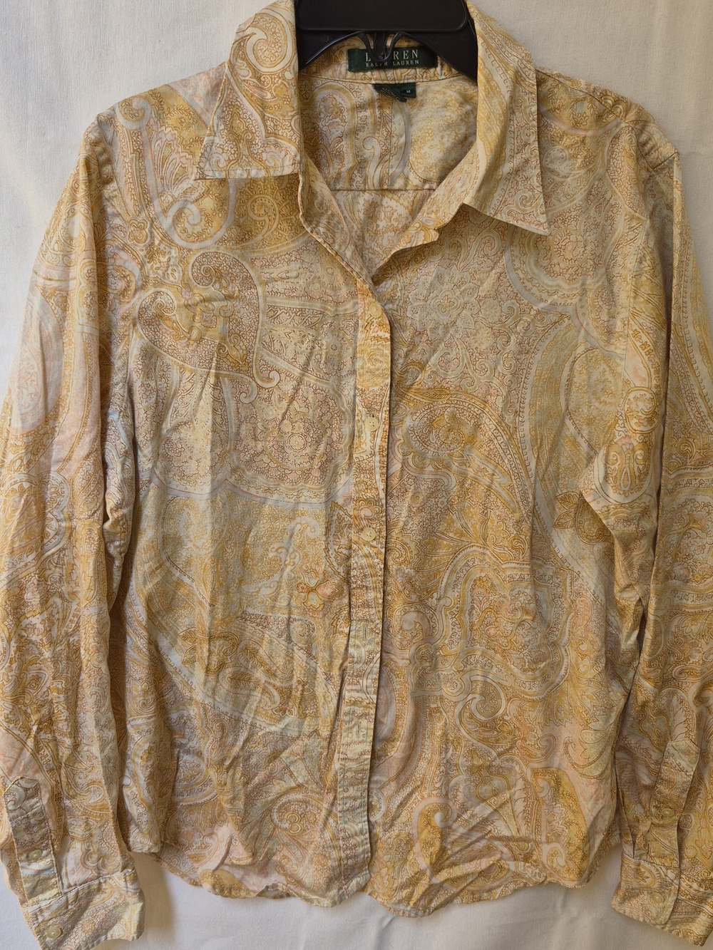 Lauren Ralph Lauren Yellow Paisley Long-Sleeve Button-Down Shirt